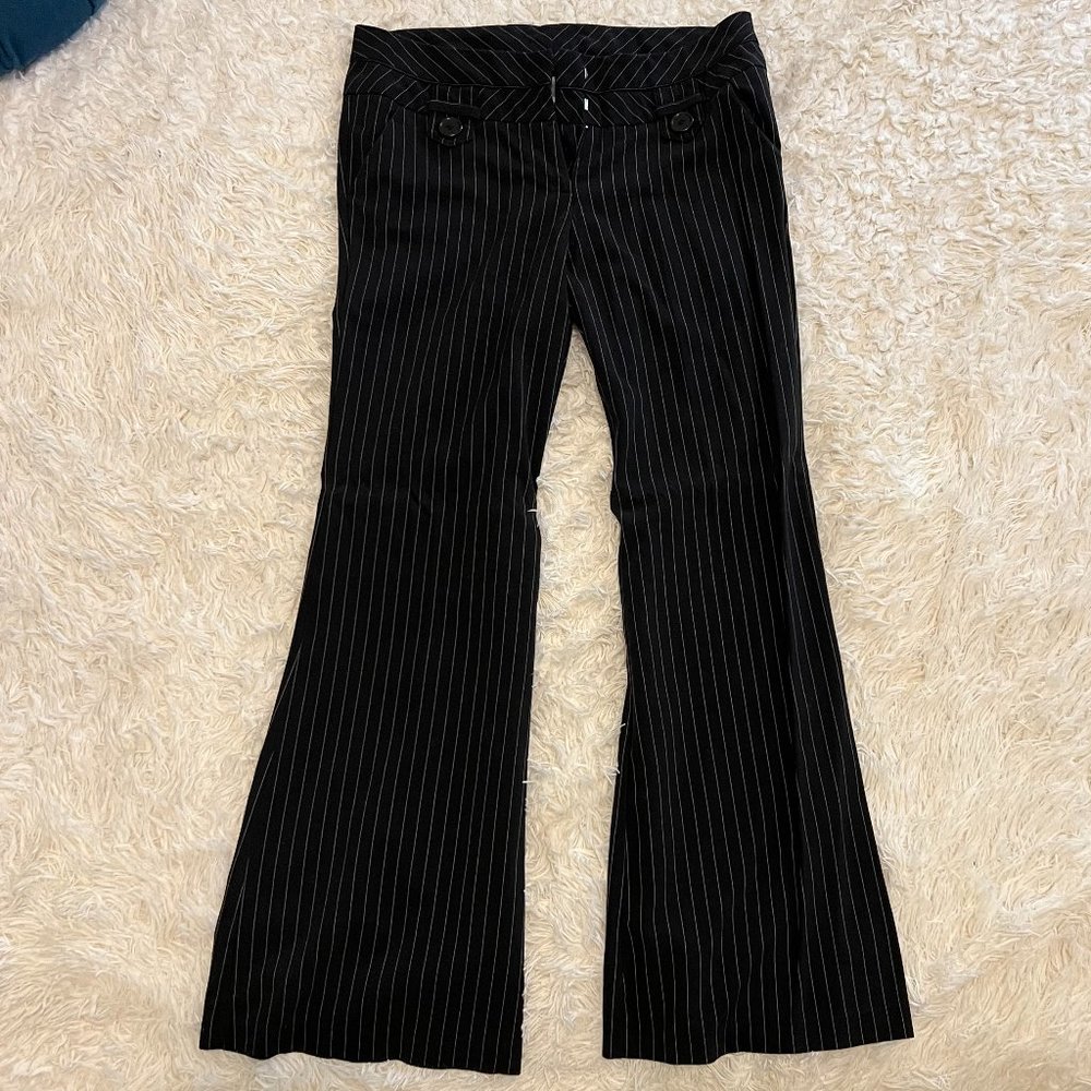 Black Pinstripped Slacks